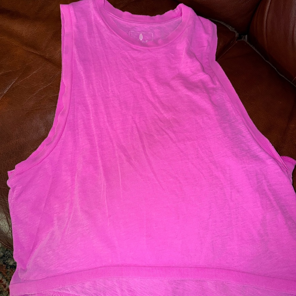 Free people  Bright Pink Muscle Tee